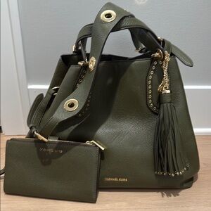 Michael Kors Olive Green Tote Bag with Wallet